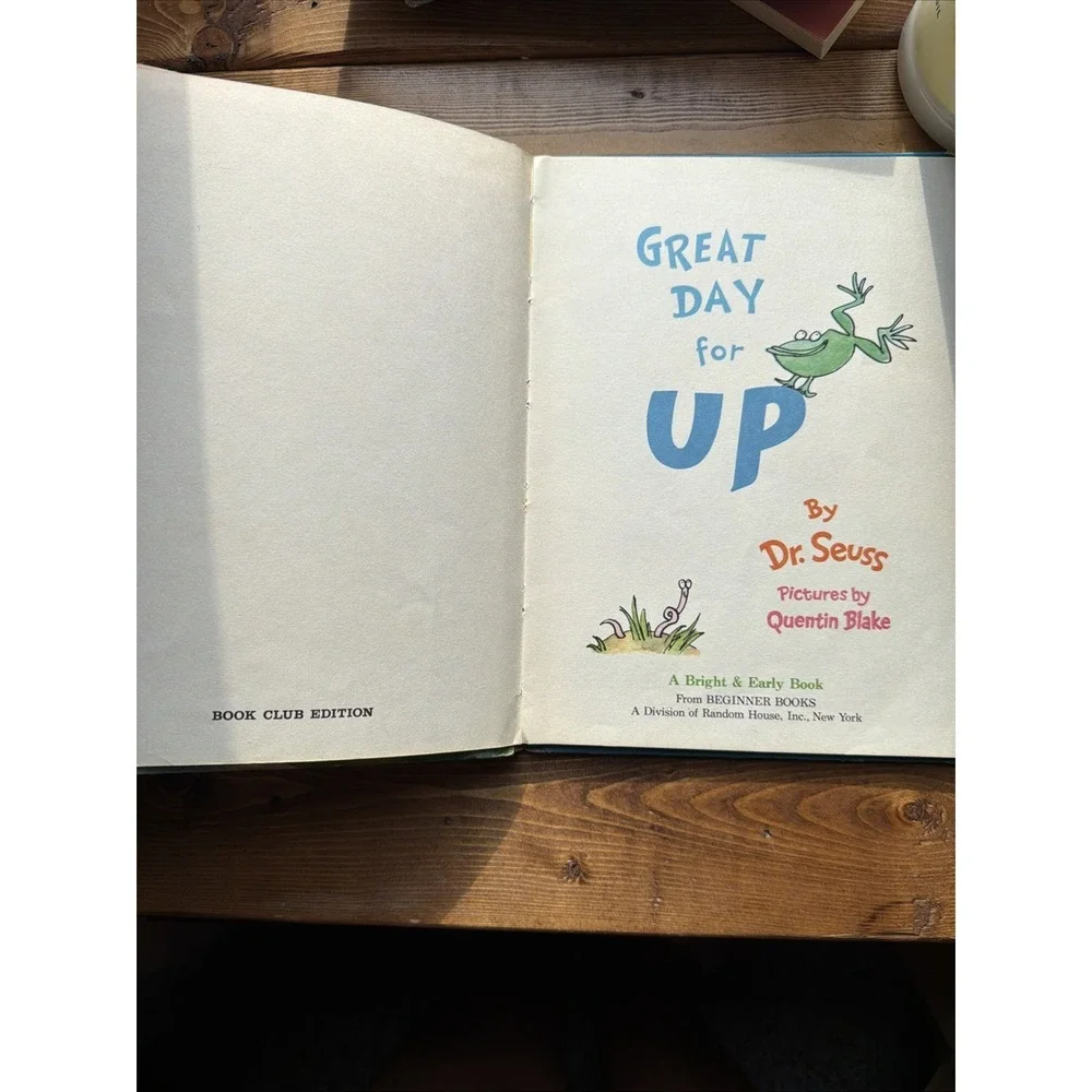 Vintage Great Day For UP, Dr Seuss HC Bright and Early Book,‎ 1974